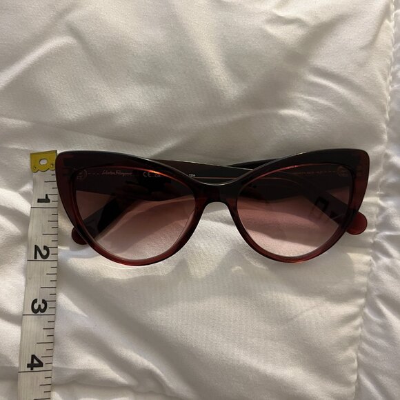 Salvatore Ferragamo Maroon Wine Acetate SF930S Cat Eye Sunglasses Quiet Luxury main image 8